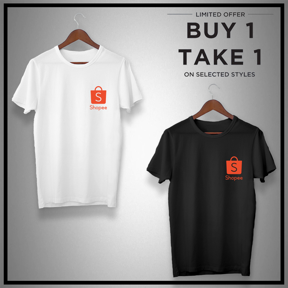 Buy 1 Take 1 Shopee T-Shirt Good Quality Cotton Unisex | Shopee Philippines