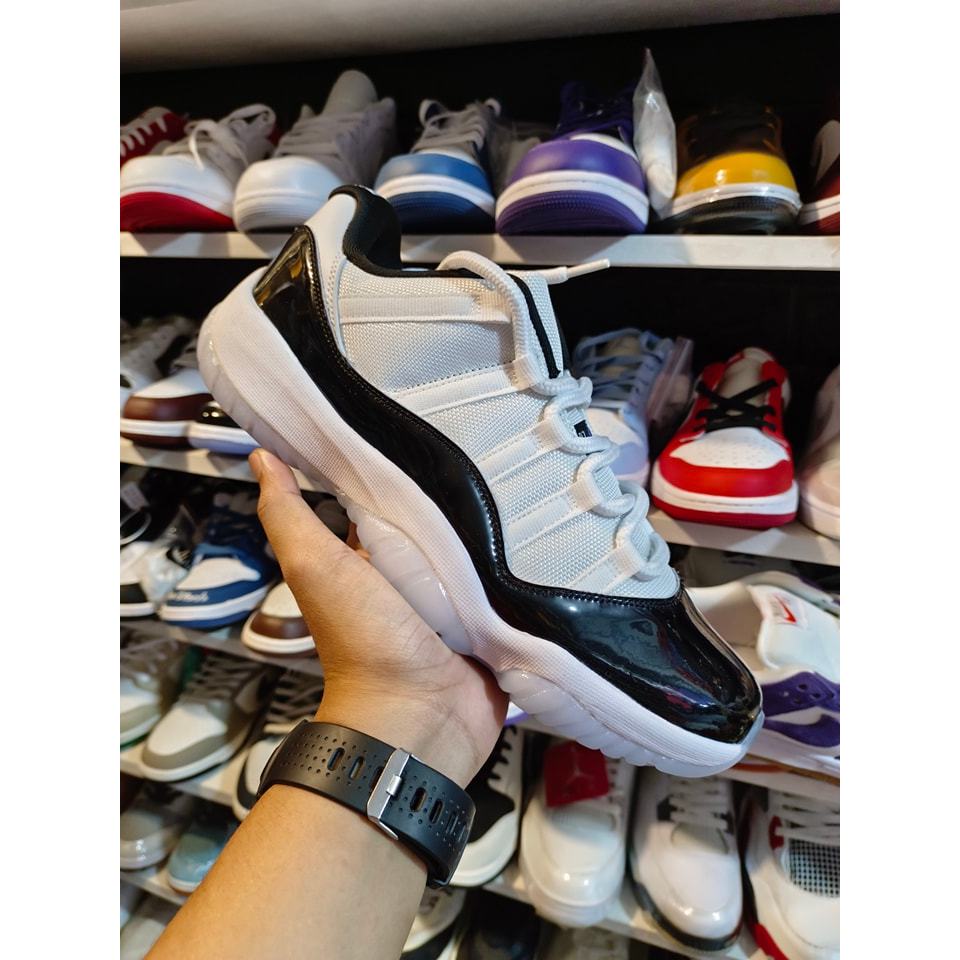 Jordan 11 Low Mens Concord White Black Basketball Shoes Free Socks Shopee Philippines