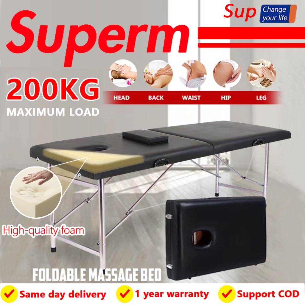 Folding beauty bed portable lift height home massage bed Shopee