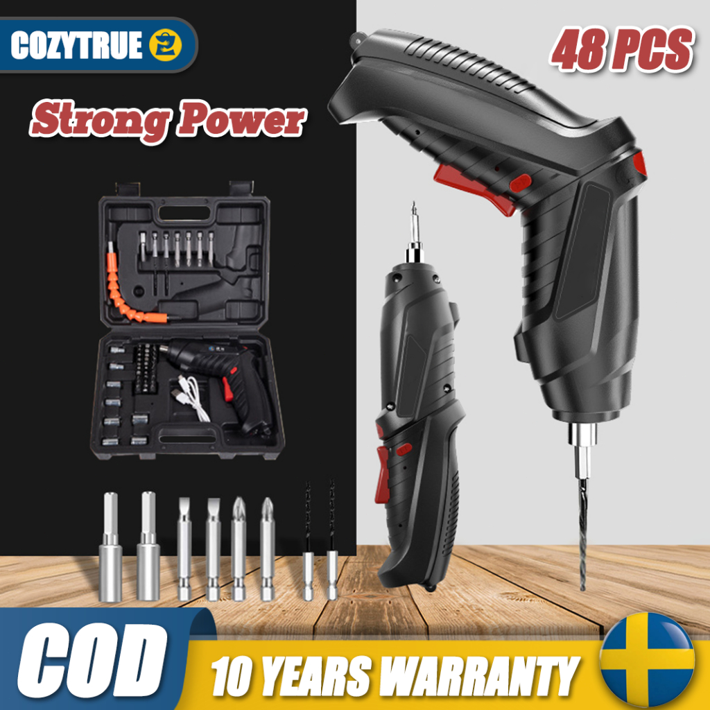 2024 New 3/48pcs Foldable LED Electric Screw Driver Tool Kit and