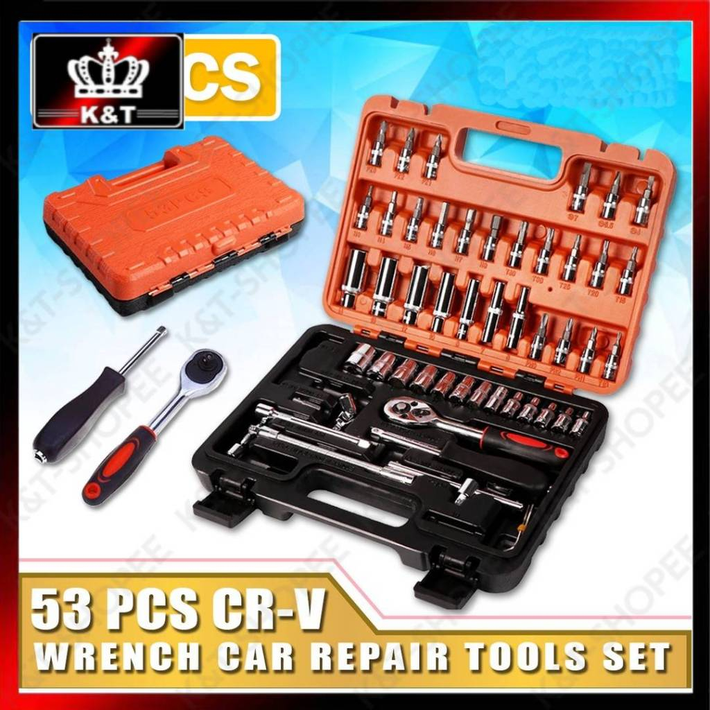 CR-V 53 & 46 PCS Ratchet Box Socket Set Box Set Spanner Set Wrench Set ...