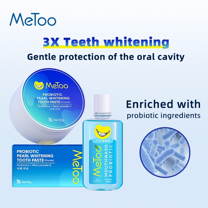 METOO teeth whitening powder/pearl and Mouthwash | Shopee Philippines