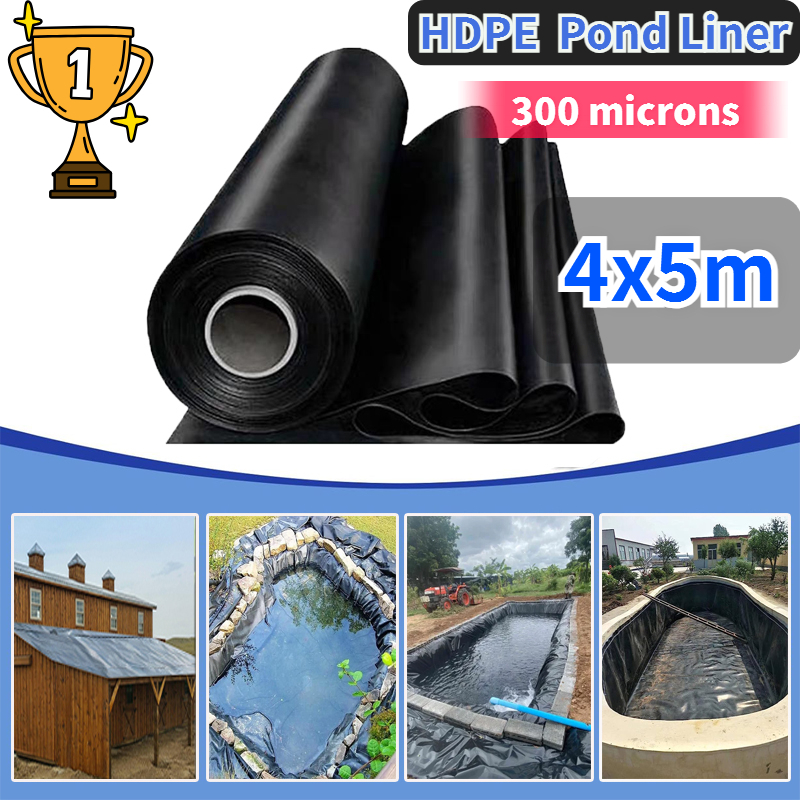 Fish Pond Liner HDPE (5m x4m x 300microns) Geomembrane impermeable ...
