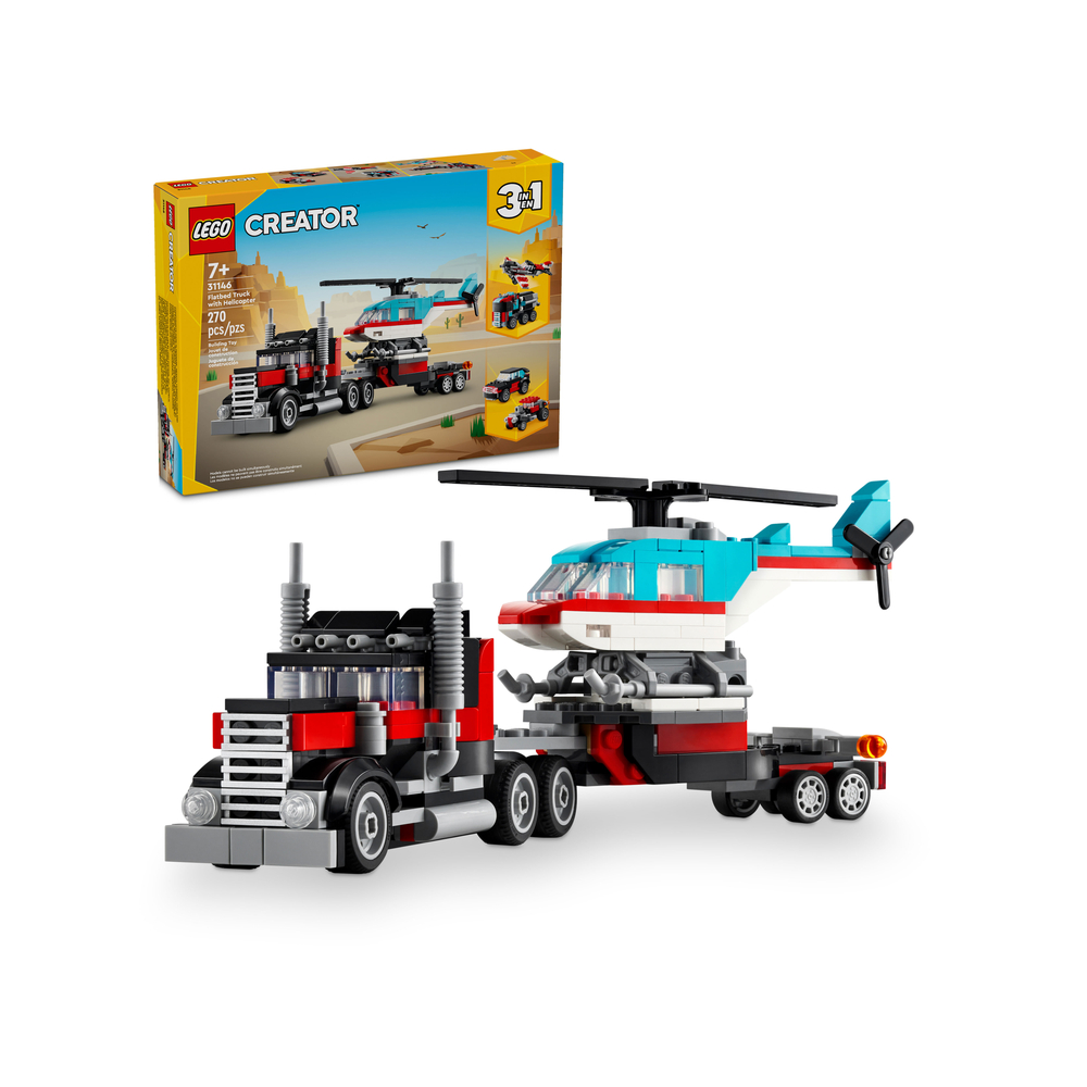 Lego Creator 3in1 31146 Flatbed Truck with Helicopter | Shopee Philippines