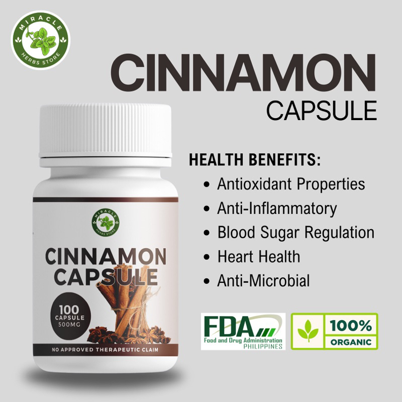 CINNAMON CAPSULE 500mg 100 CAPSULES Shopee Philippines