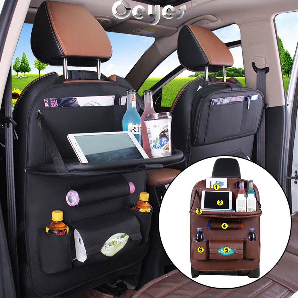 Ceyes Leather Car Seat Back Organizer Multi Pocket Storage Bag Auto 