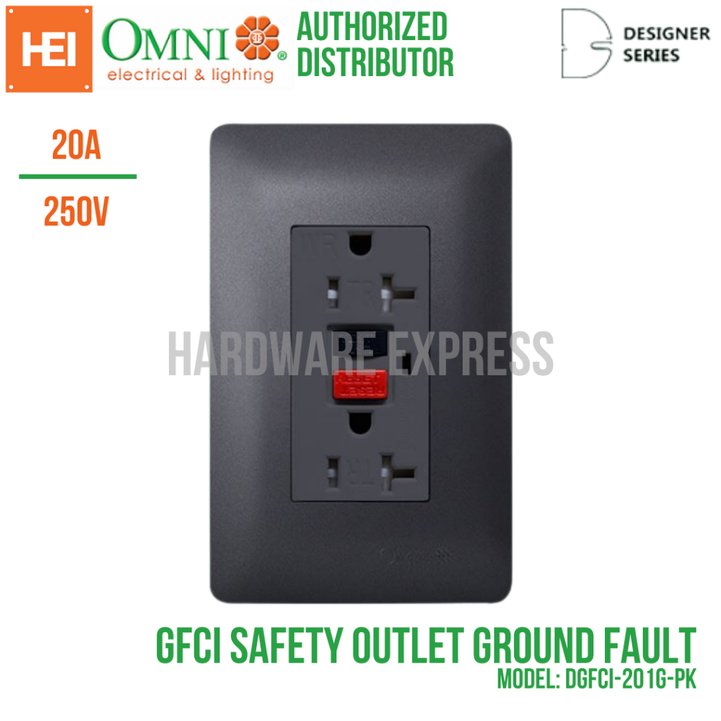 OMNI 2-Gang GFCI Safety Outlet Ground Fault in Graphite Plate - DGFCI ...