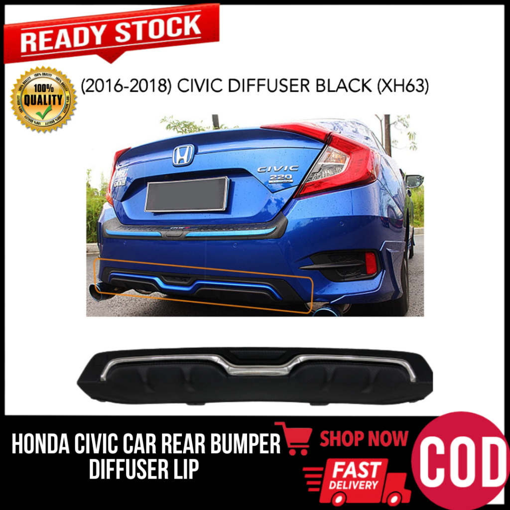 GCAO Honda Civic Car Rear Bumper Diffusers Lip Spoiler Body Kits