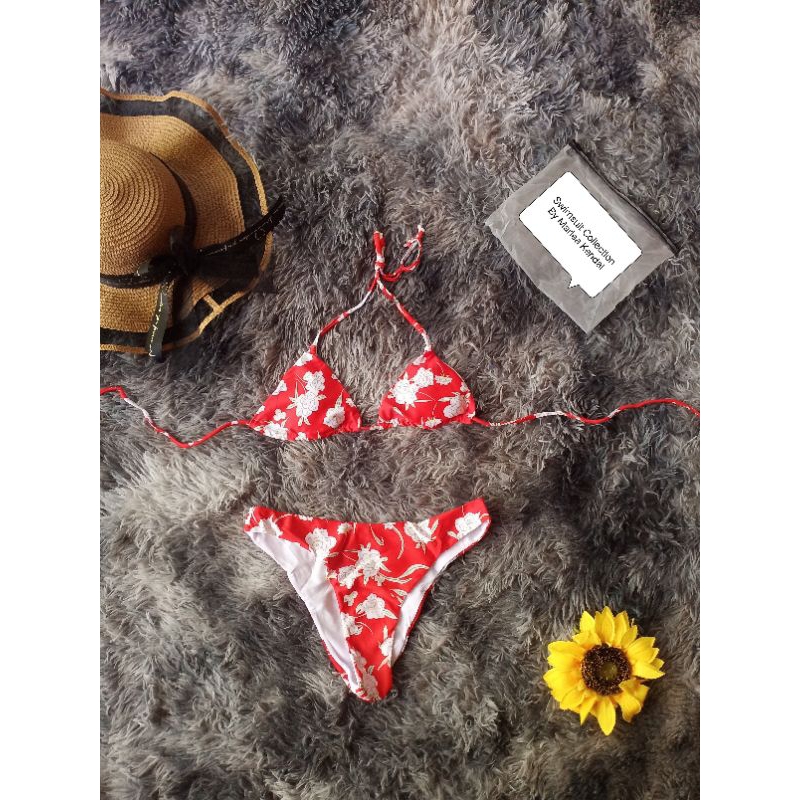 Floral Micro Triangle Bikini-Small on Tag | Shopee Philippines