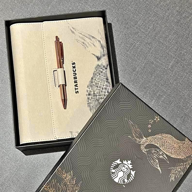 NEW-Starbucks Traditional Planner 2024 (Abalone Gray And Rose Gold ...