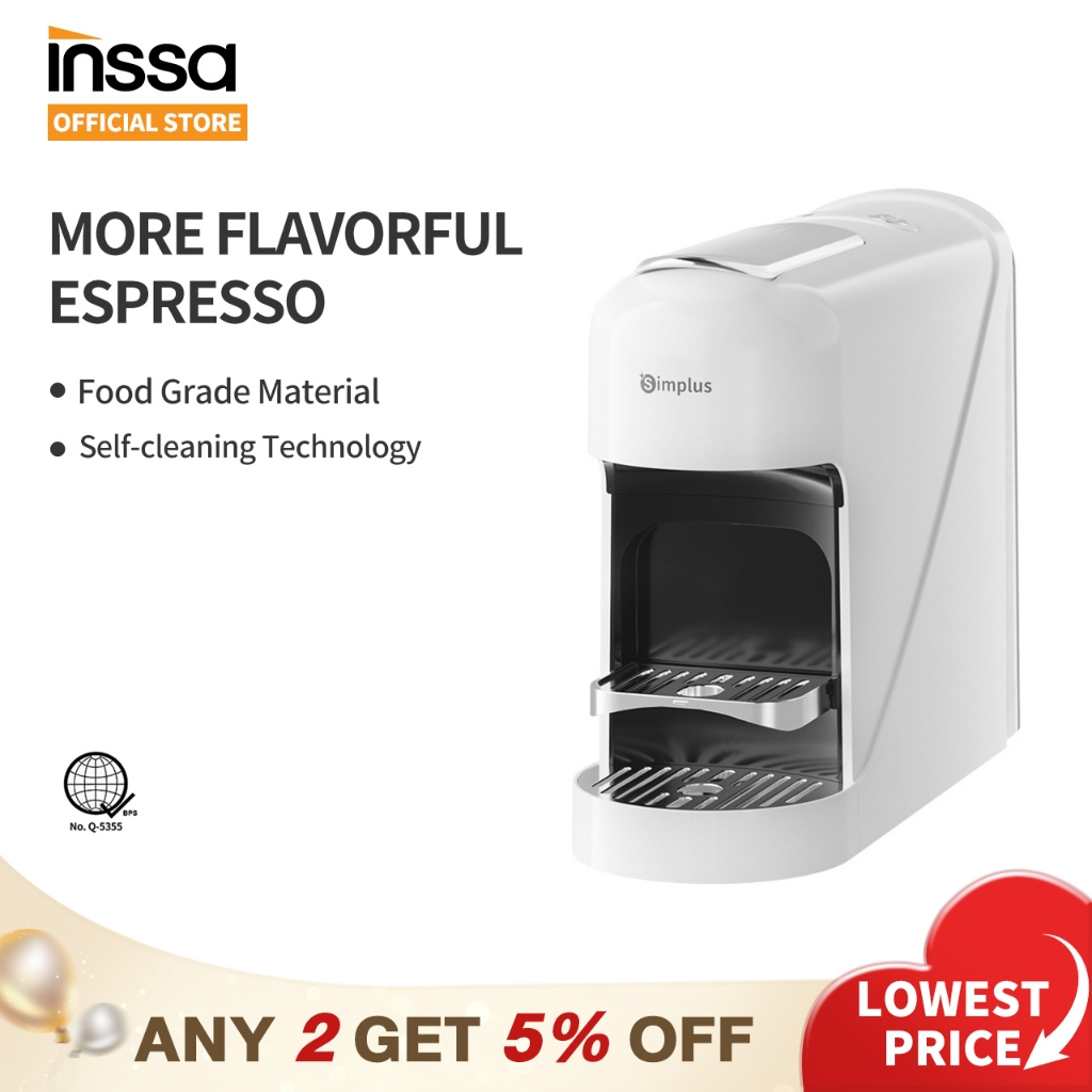 INSSA x Simplus Capsule Coffee Maker Espresso Coffee Machine 20 Bar ...