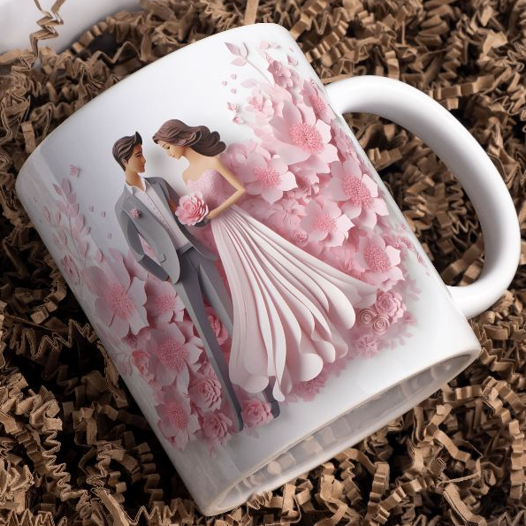 WEDDING MUG WRAP DESIGN WITH FREE WINDOW MUG BOX | Shopee Philippines