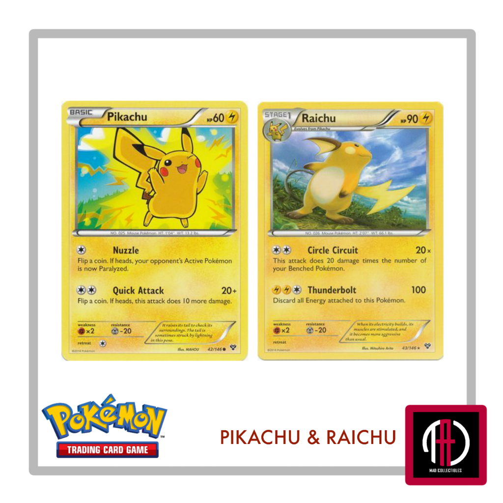 Pokemon TCG Pikachu 42/146 & Raichu 43/146 Bundle Trading Card Game ...