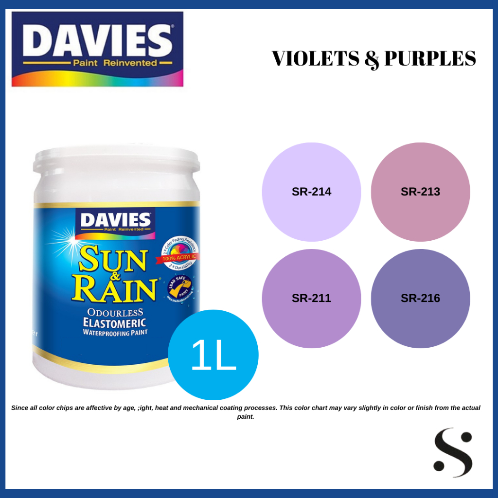 Davies Sun and Rain Elastomeric Purple and Violet For Interior and ...