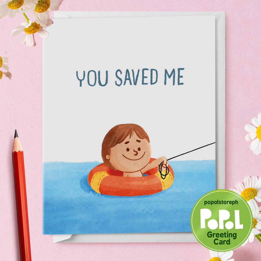 Popol - You Saved Me - Greeting Card Cute Funny Sweet Boyfriend ...