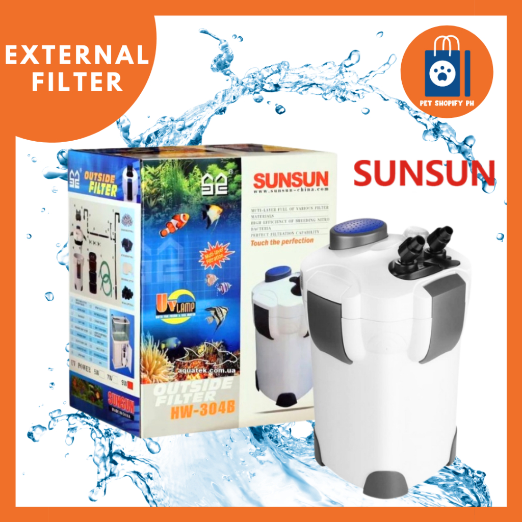 SUNSUN EXTERNAL FILTER HW-302 HW-303 HW-304 AQUARIUM AQUASCAPE | Shopee ...