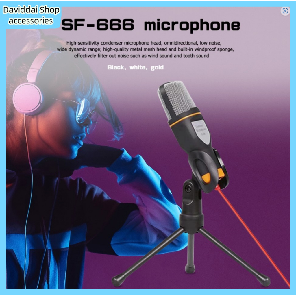 (NEW ARRIVAL) Condenser Microphone SF666 Wired Computer Microphone