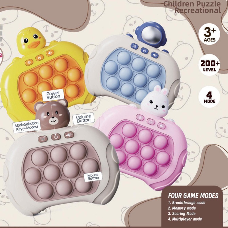 Quick Push Game Console Pop it Game Machine Educational Toys Kids Focus ...