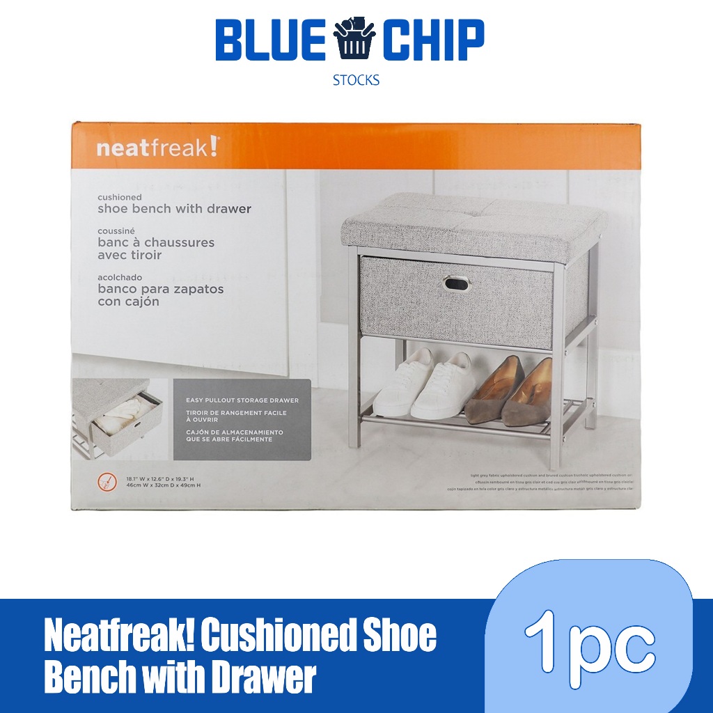 BlueChipsStocks Neatfreak! Cushioned Shoe Bench with Drawer Shopee