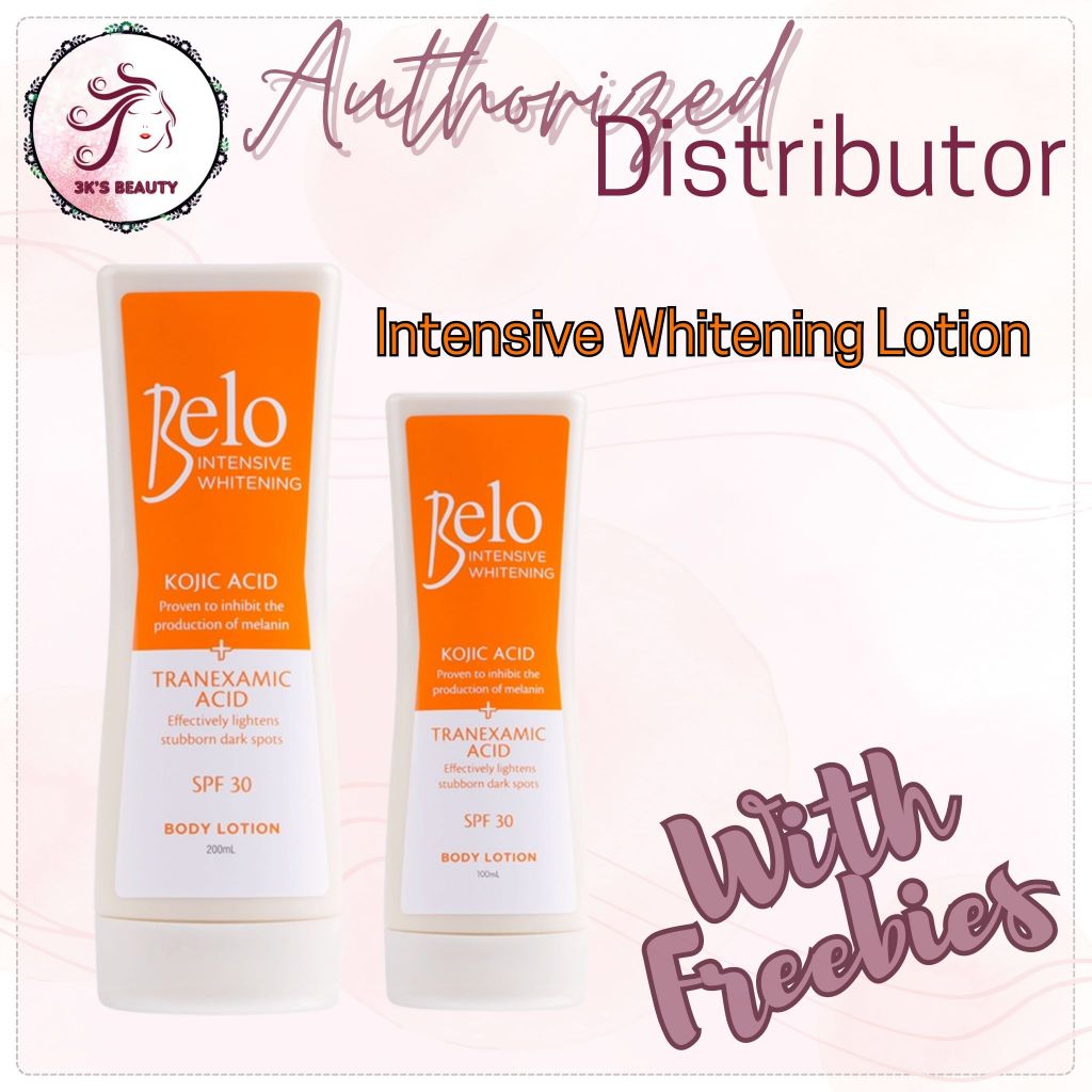 Belo Intensive Whitening Body Lotion 200mL + Free 100mL and Freebies