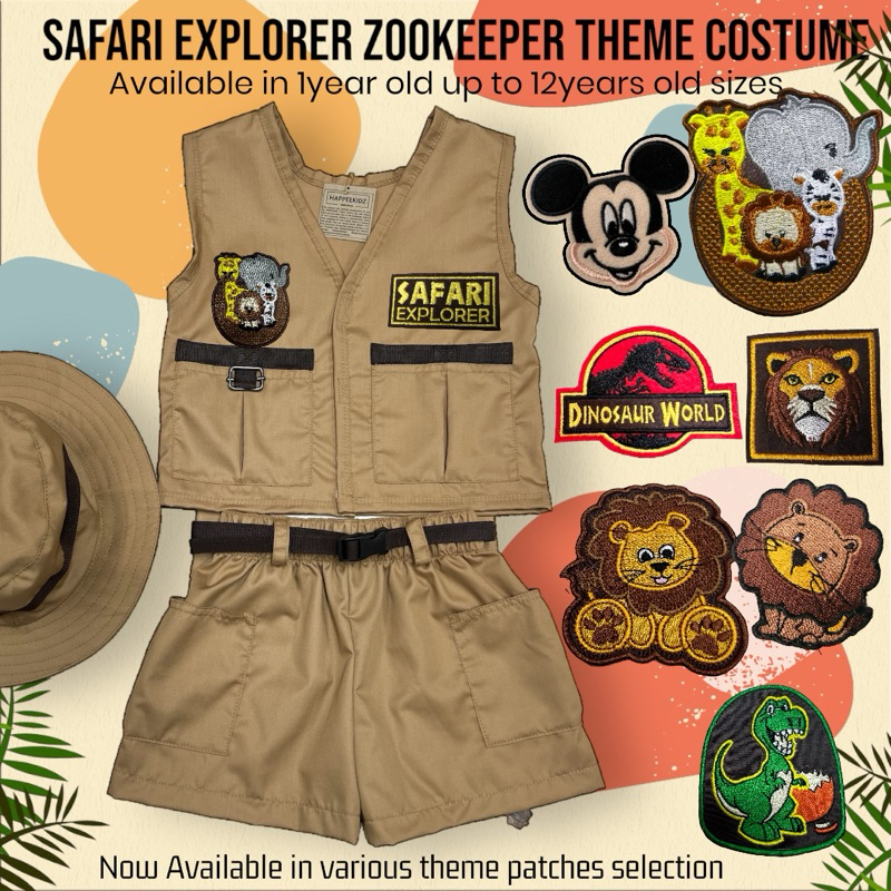 ZOOKEEPER & SAFARI DINO COSTUME (VEST CARGO SHORTS) Shopee Philippines
