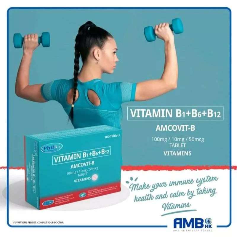 Amcovit B Revitaplex B Vitamin B1 B6 B12 100 Tablets Shopee Philippines