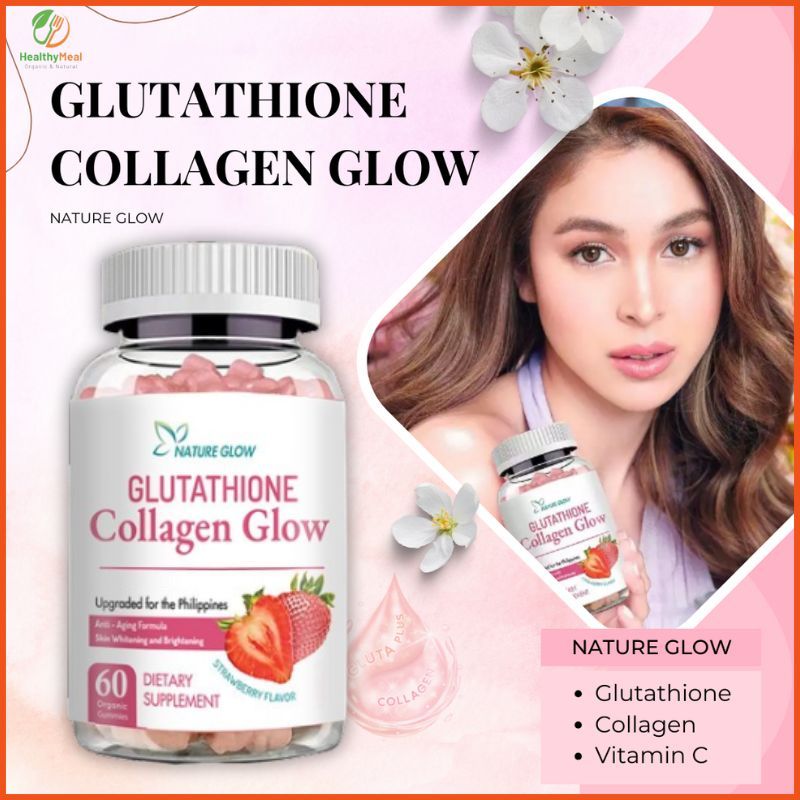 NATURE GLOW Glutathione Collagen Gummies Anti-Aging Whitening Skin ...