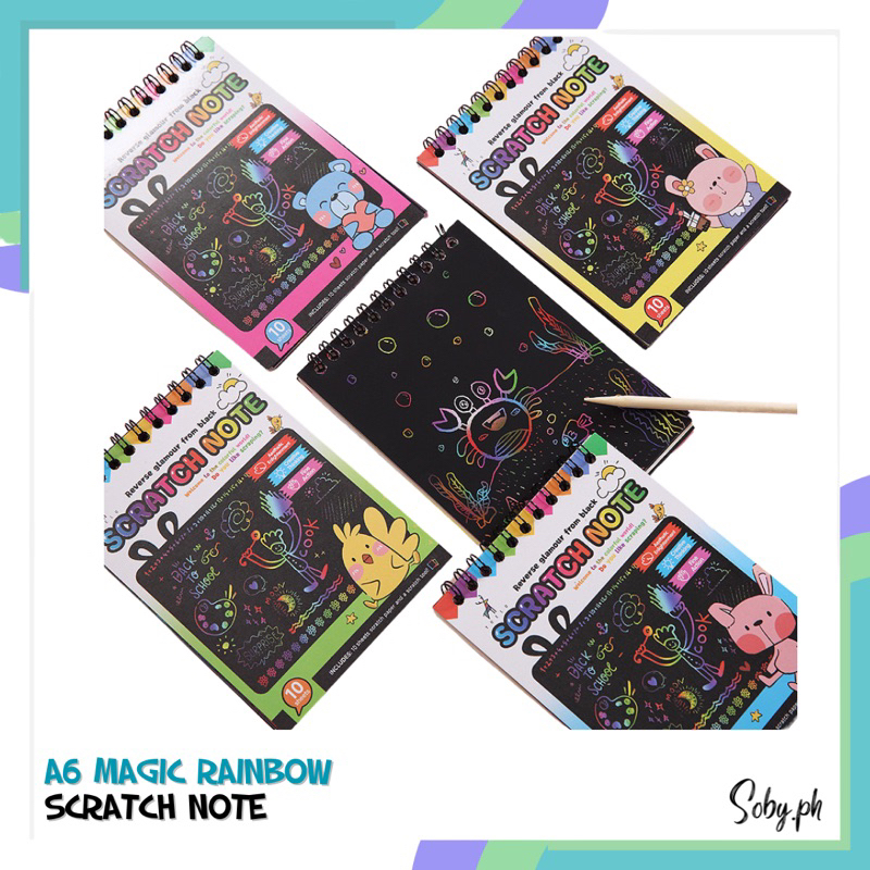 SobyPH - Scratch Painting Note Scratch Art Paper DIY Children Magic ...