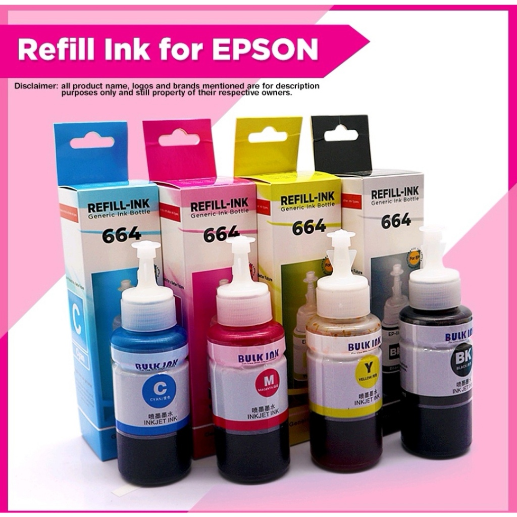 Ep Son Refill 664 Ink For Printer L120 L360 L310 L130 L210 L220 L355 L358 70ml Dye Shopee 4796