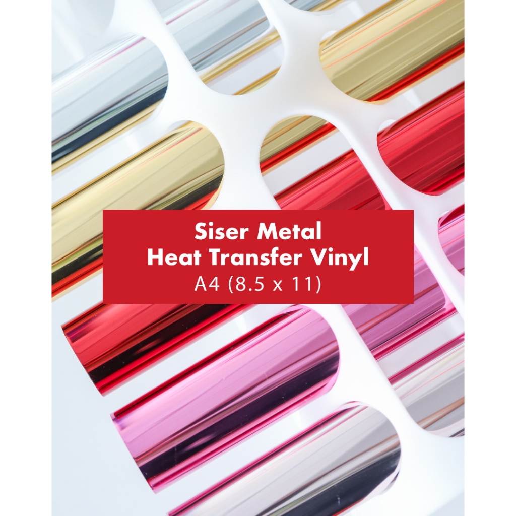 Siser Metal Heat Transfer Vinyl (HTV) | Iron-On for Shirts, Bags, Caps ...