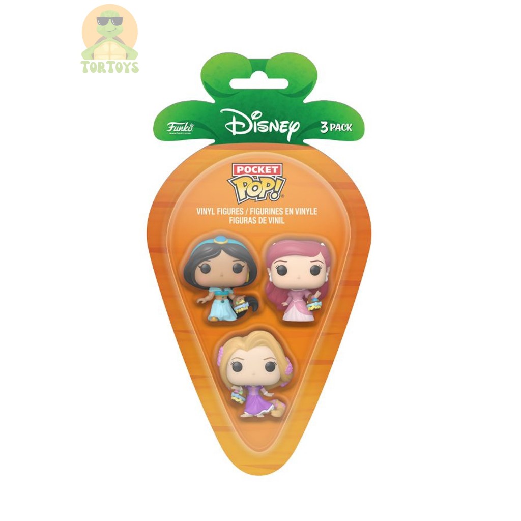 Funko Carrot Pocket Pop 3-pack | Disney: Rapunzel, Ariel, and Jasmine ...