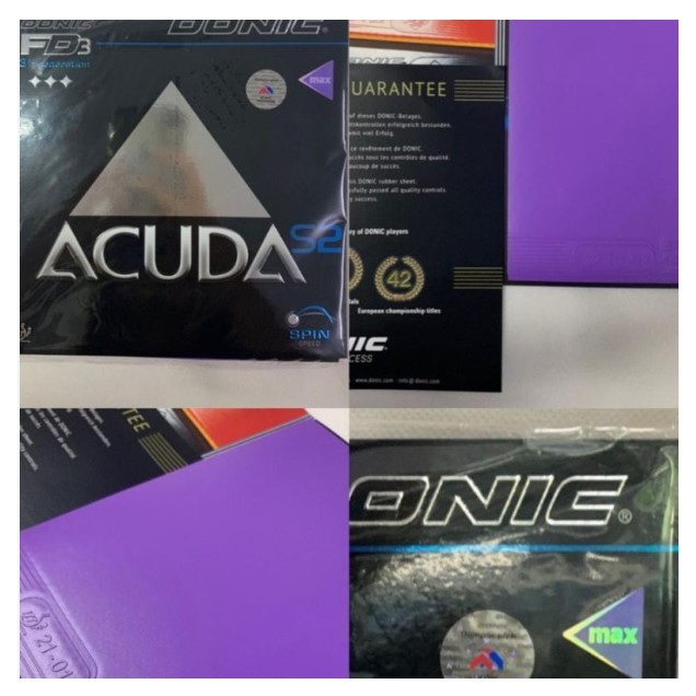 Spin Speed Ping Pong Rubber Donic Acuda S1 Table Tennis Rubber - 2.00 Mm, Black | High-Performance Ping Pong Rubber Table Tennis Racket Rubber