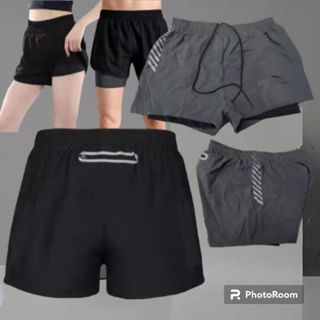 Women Running Shorts 2-in-1 with Pocket Wide Waistband Coverage