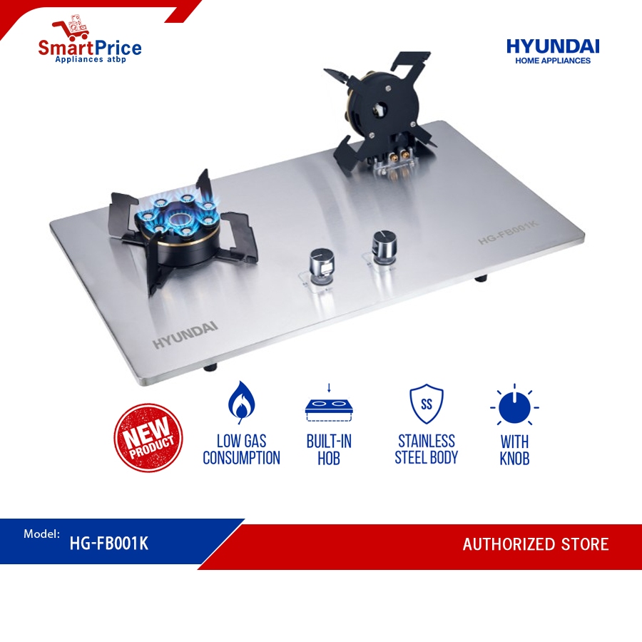 Hyundai Double Flip Burner Stainless Steel BuiltIn Gas Stove HG