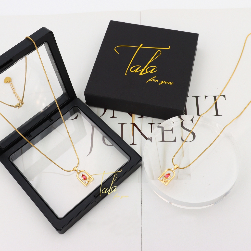 Tala for you 18K Gold Tulip Necklace for Women With Free Box Elegant ...