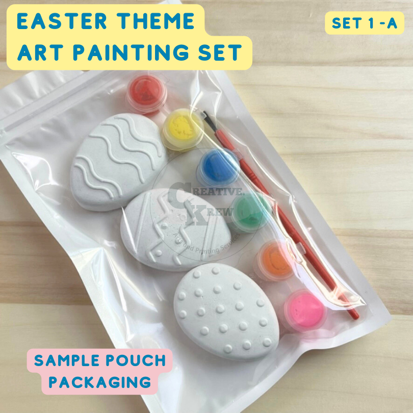 Easter SET 1A- POUCH Egg/ PLASTER PAINTING SET/ PARTY GIVEAWAYS/ GIFTS ...