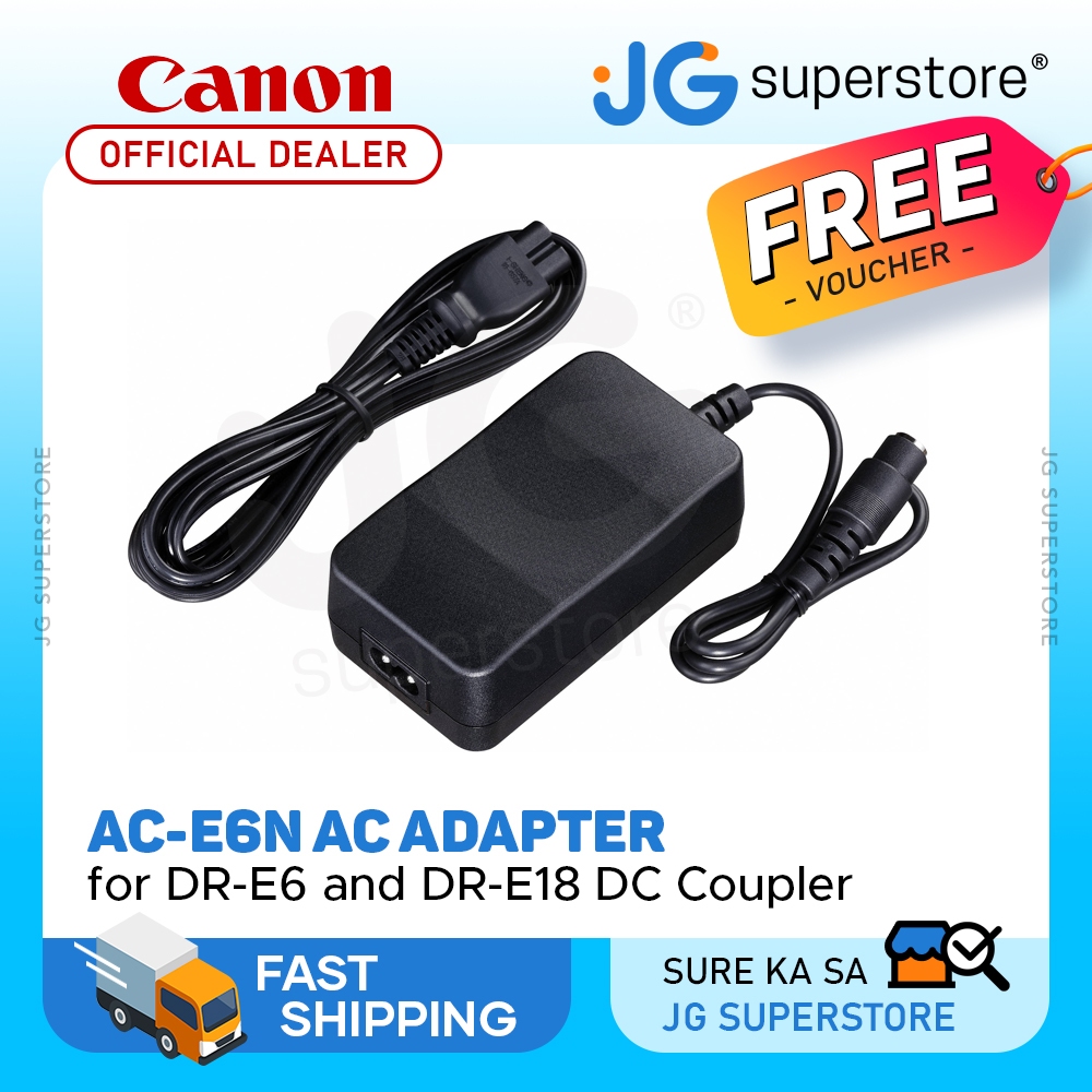 Canon Ac E6n Ac Adapter W Barrel Coax Connector For Dr E6 Dr E18 Dc