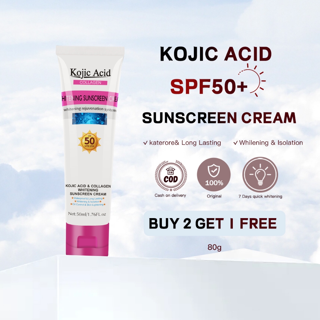 GUANJING Kojic Acid Whitening Sunscreen Cream Kojic Acid Collagen ...