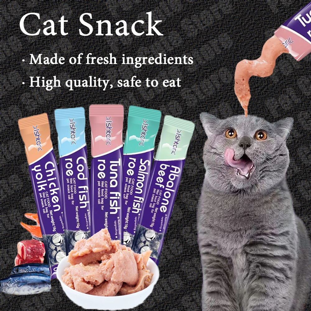 Pet Snacks Cat Kitten Snacks Cat Treats Fresh Wet Food 15g | Shopee ...