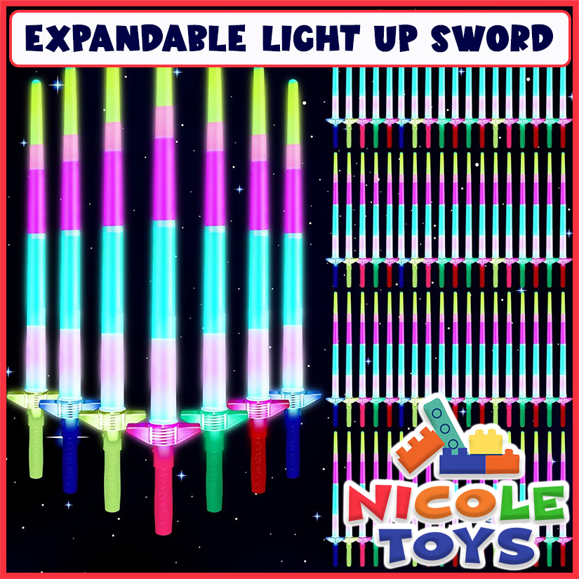 64 cm Extendable Retractable Light Up Sword Toy for Kids Toy Light Gift ...