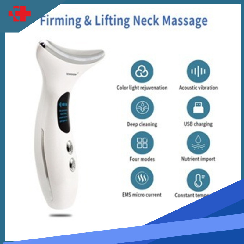 Neck Face Beauty Device LED Photon Therapy Skin Tighten Reduce Double ...
