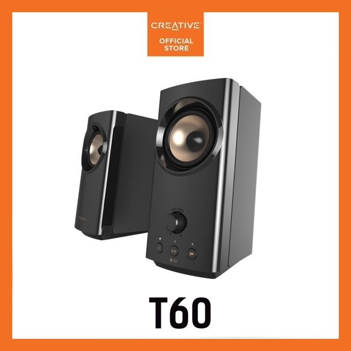 Creative 2.0 Compact HiFi Desktop Speakers With Clear Dialog And