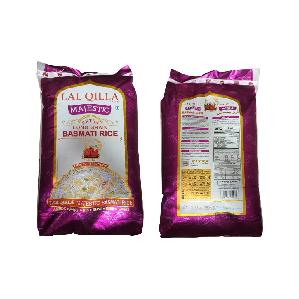Lal Qilla Majestic Long Grain Basmati Rice 20kg (extra polished and ...