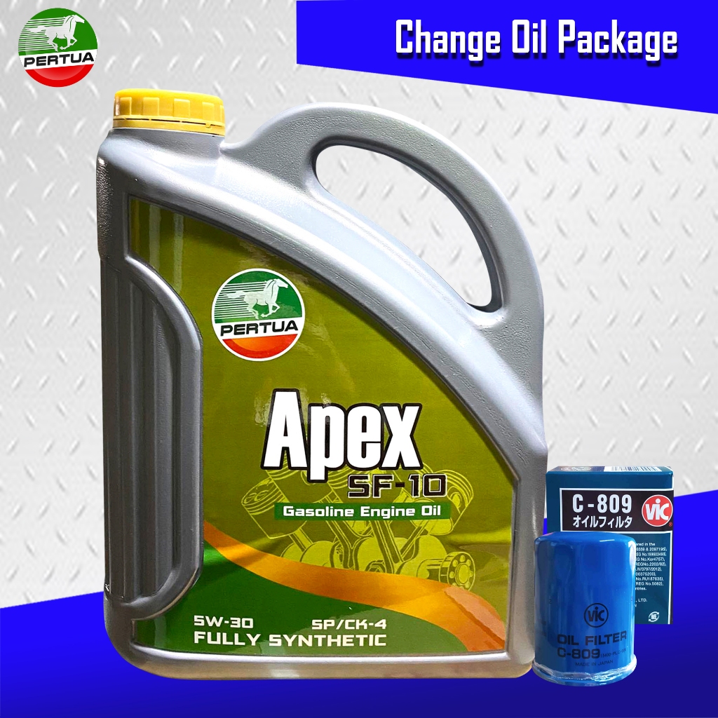 PERTUA Apex SF10 5W30 Full Synthetic Motor Oil Change Bundle for