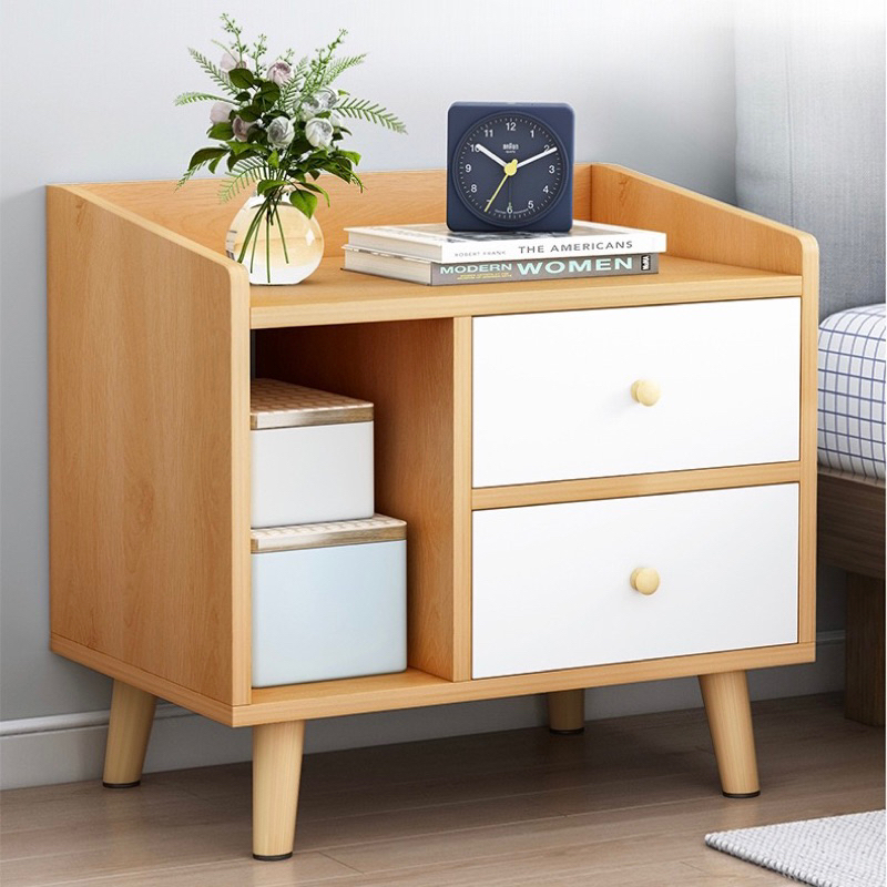 Omiya Esthetic Oak bedside table nordic style with drawer | Shopee ...