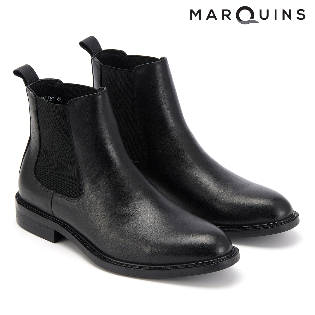 Marquins Genuine Leather Chelsea Boots for Men - CAVALIER Vanta Black ...