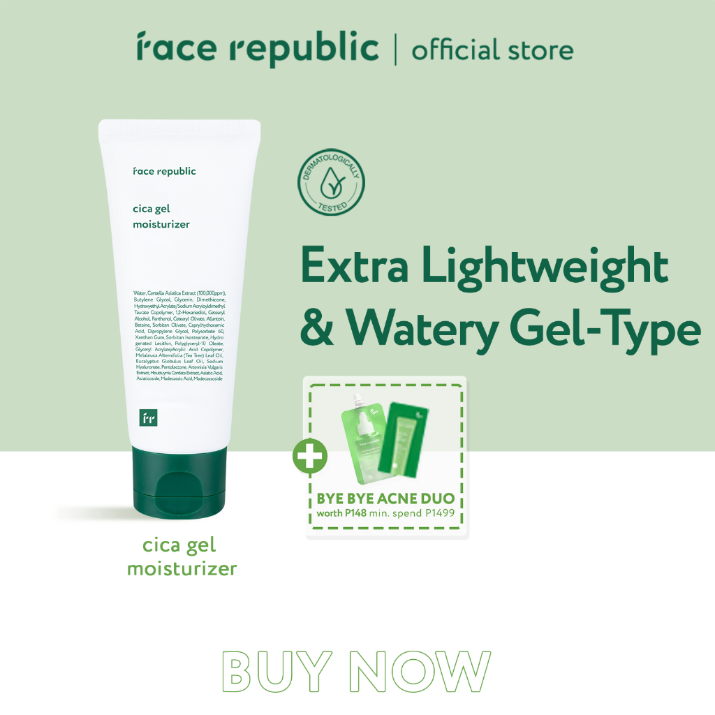 Face Republic CICA Gel Moisturizer 50mL [ Oily, Sensitive Skin, Acne / Tea Tree] Shopee
