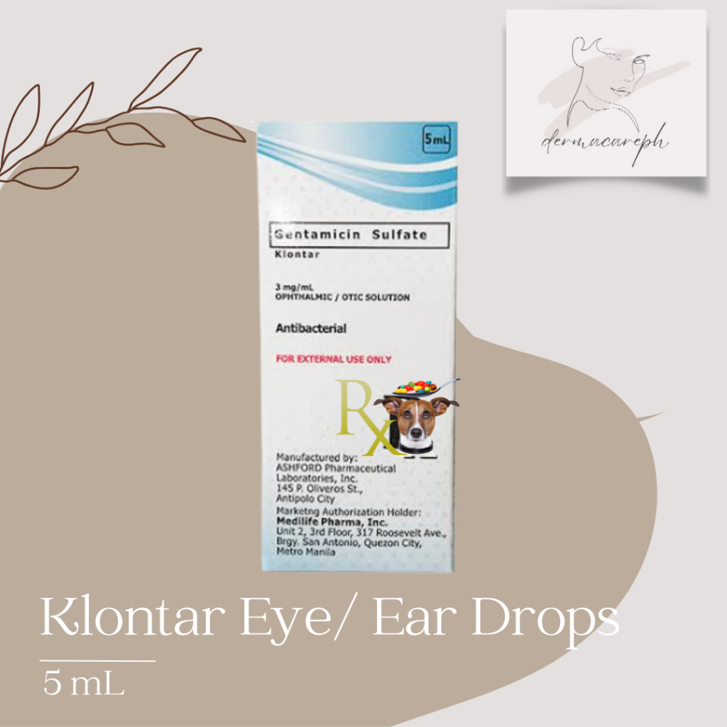 Gentamicin Sulfate Klontar Eye & Ear Drops 5mL l 1 Piece l Expiry date