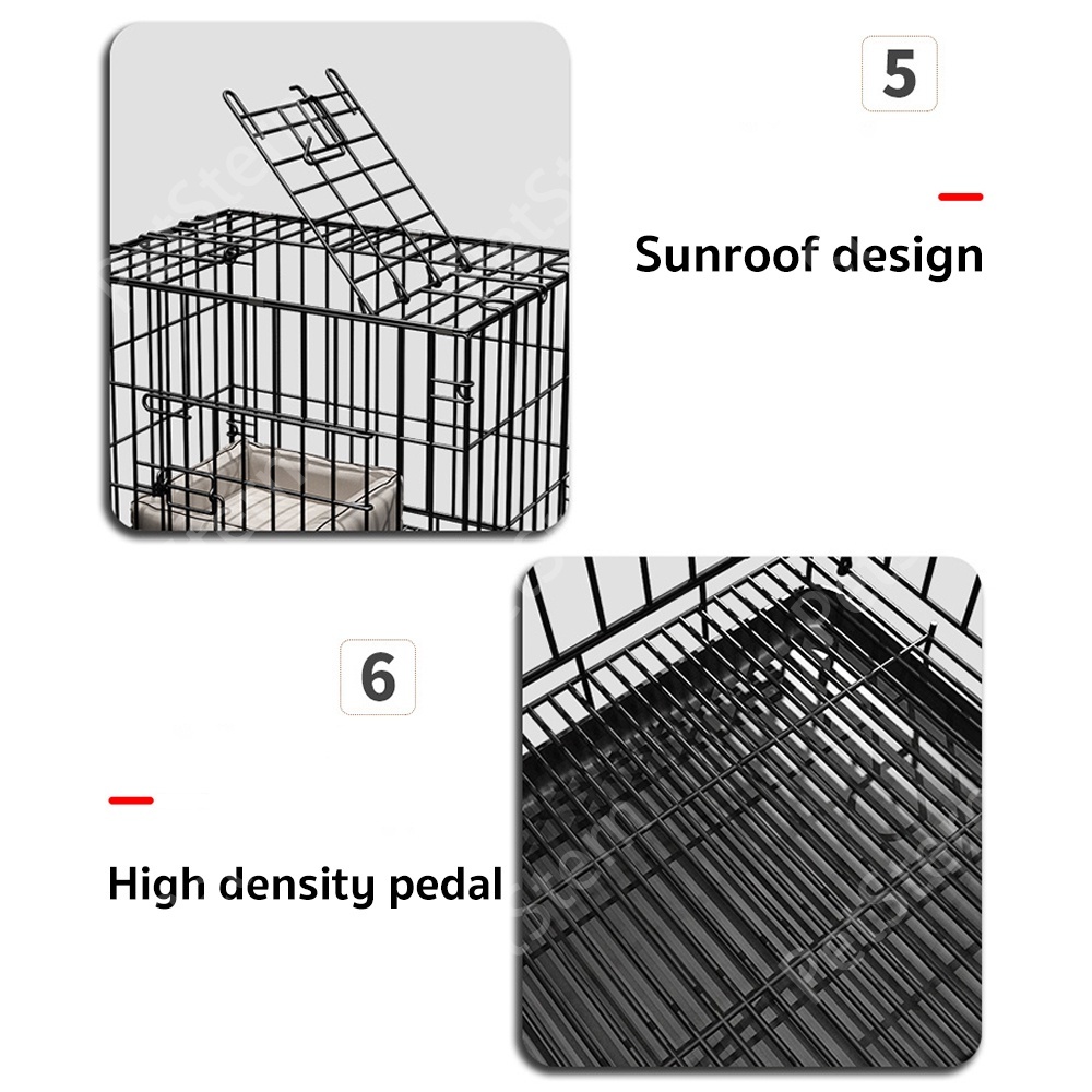 Dogs Cage Collapsible Large Space With Poop Tray For Cat Rabbit Puppy ...