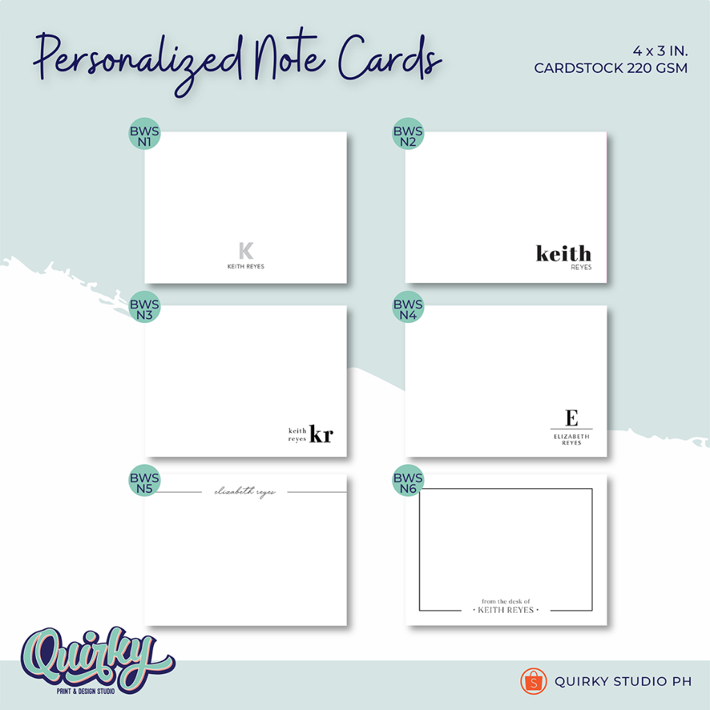 Personalized 4x3 Note Cards | Flat Cards - All Occasion | Shopee ...